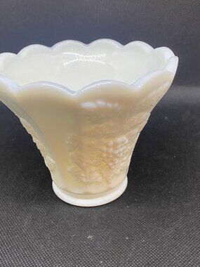 Westmoreland Milkglass 12 Panel Vase Grape Harvest